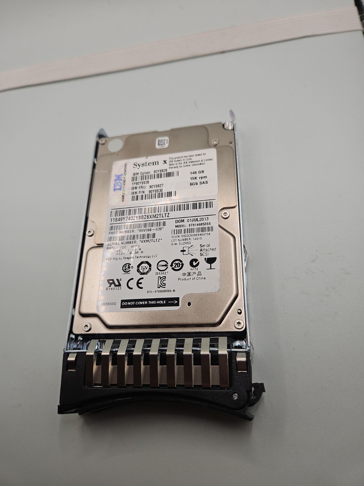 IBM 146GB 90Y8927 90Y8926 6Gb 2.5" SFF G2HS 15K RPM SAS HDD Hard Drive 