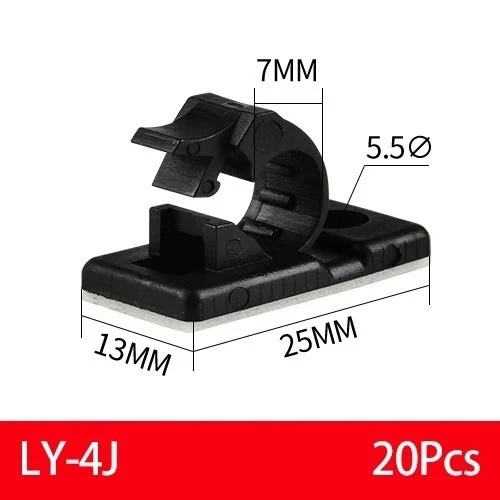 20PCS Self Adhesive Cable Clips Wire Holder Organizer Desk Cord Clamp
