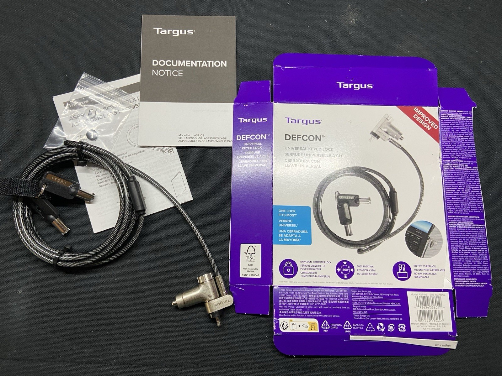 Targus DEFCON Ultimate Universal KEYED Single Head Lock