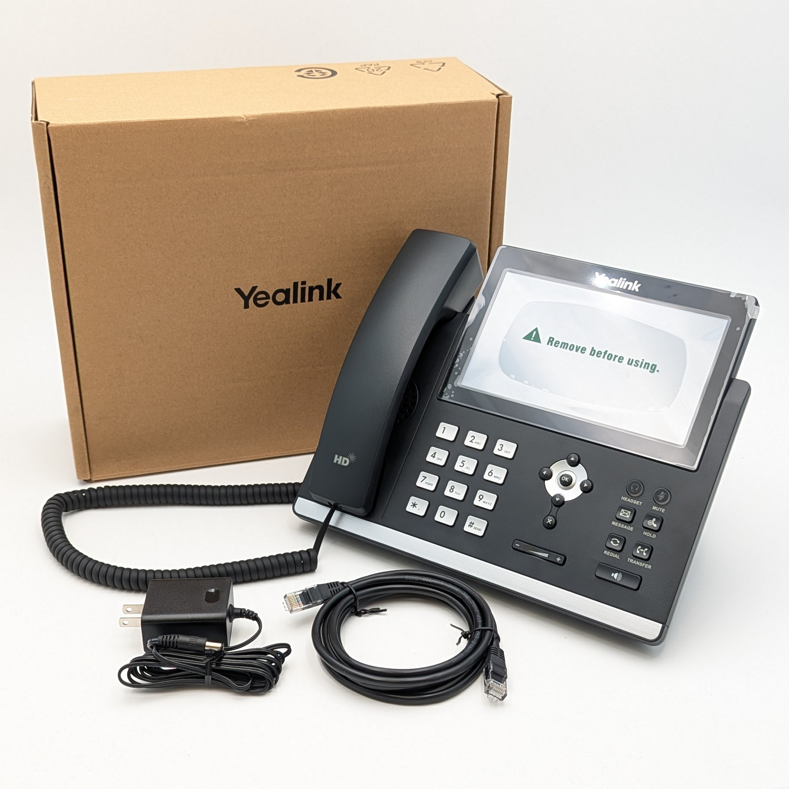 Yealink Ultra-Elegant Gigabit IP Corded Phone w/ Touchscreen (SIP-T48U) Black