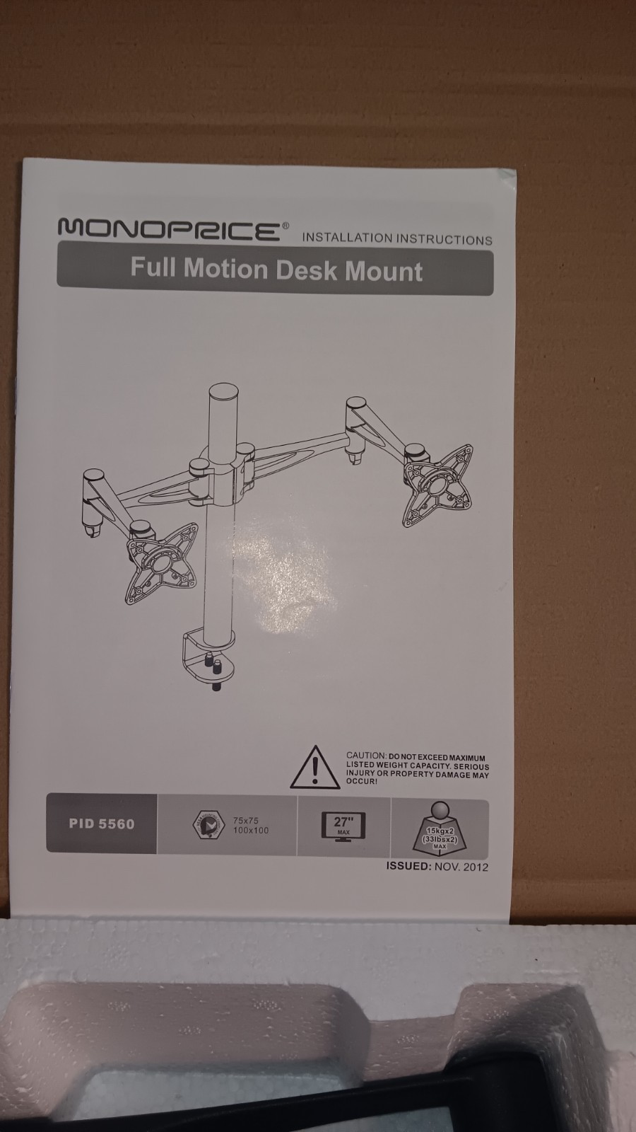 Mono Piece Full Station Desk Mount
