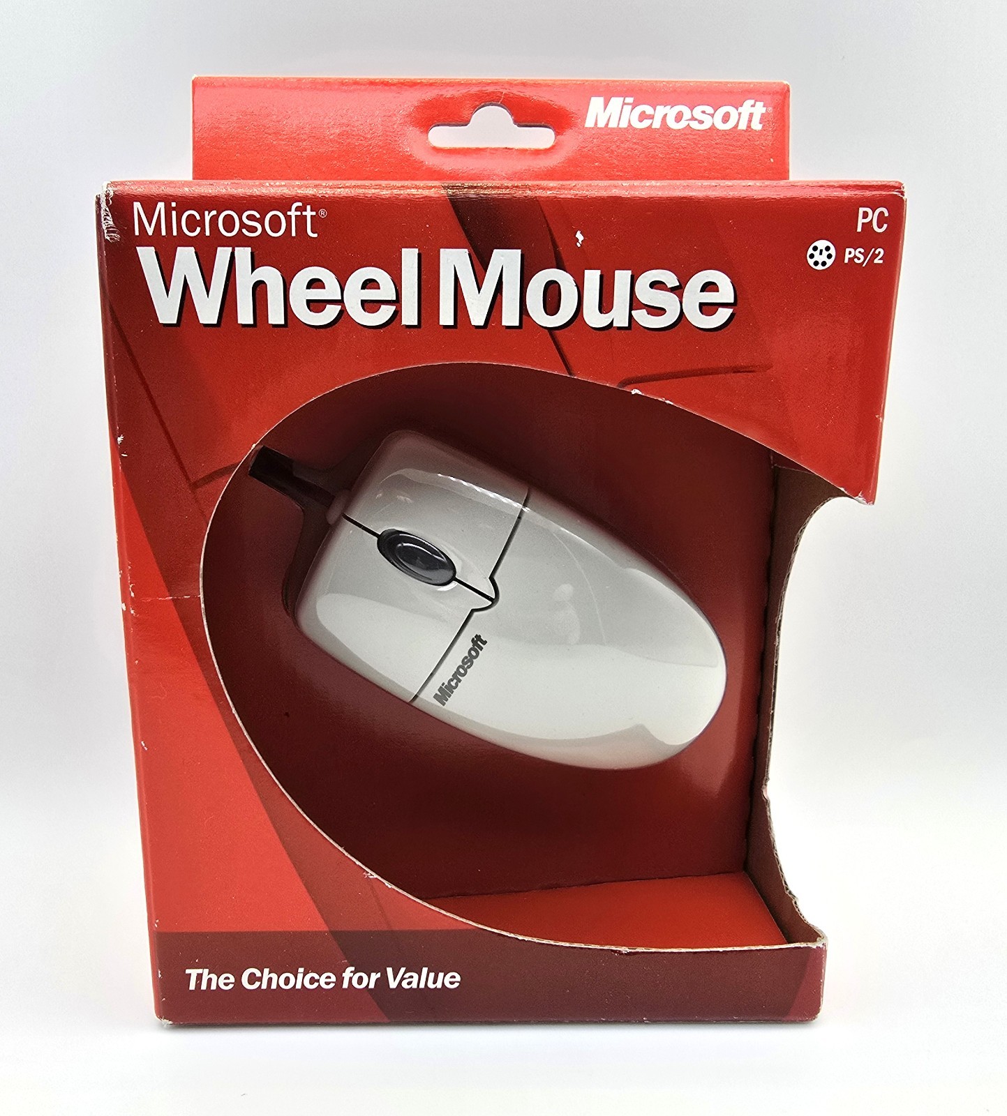 NEW Microsoft Wheel Mouse Factory Sealed in Original Box PS/2 PC Accessory Wired