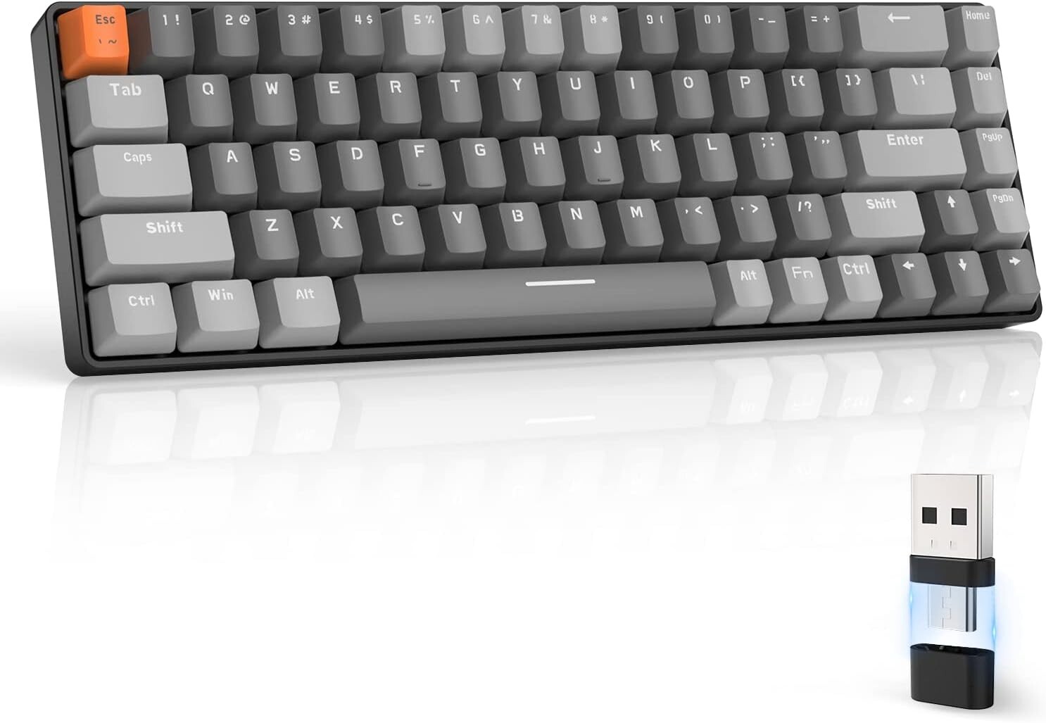 ZIYOULANG K68 60% Wireless Mechanical Keyboard, BT 5.0/2.4GHz with Dual Mode