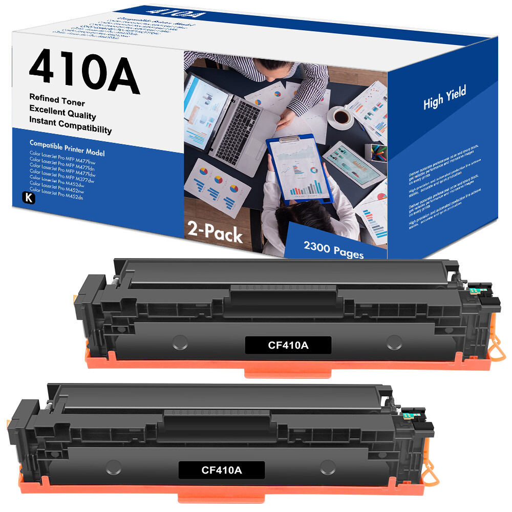 2x CF410A Black Toner Cartridge For HP LaserJet Pro M452dw M477fnw M477fdw