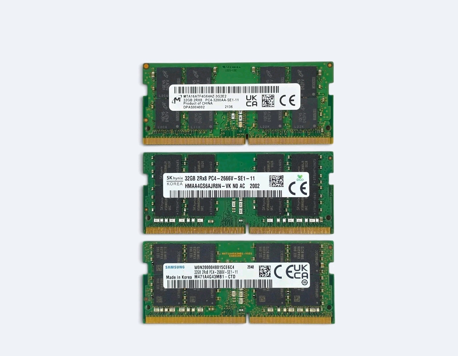 Lot Of 3x  Micron/SKhynix/samsung  32gb Ddr4  3200/2666 Sodimm Laptop/Mini PC 🔥