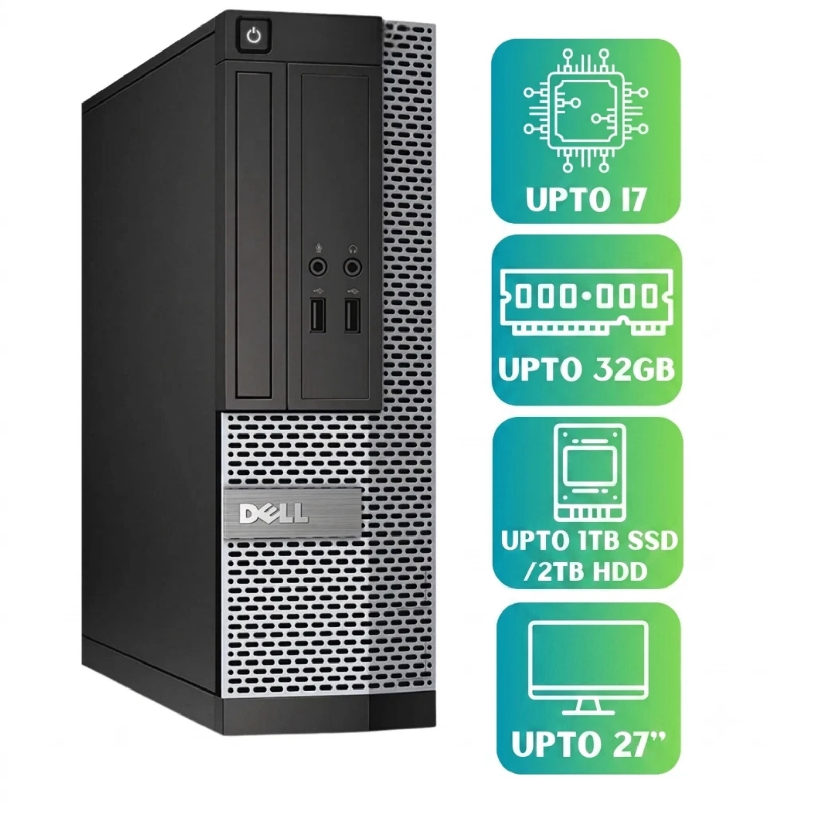 Dell OptiPlex Desktop SFF Desktop i3 i5 i7 Win 10/11 Pro 27" Monitor