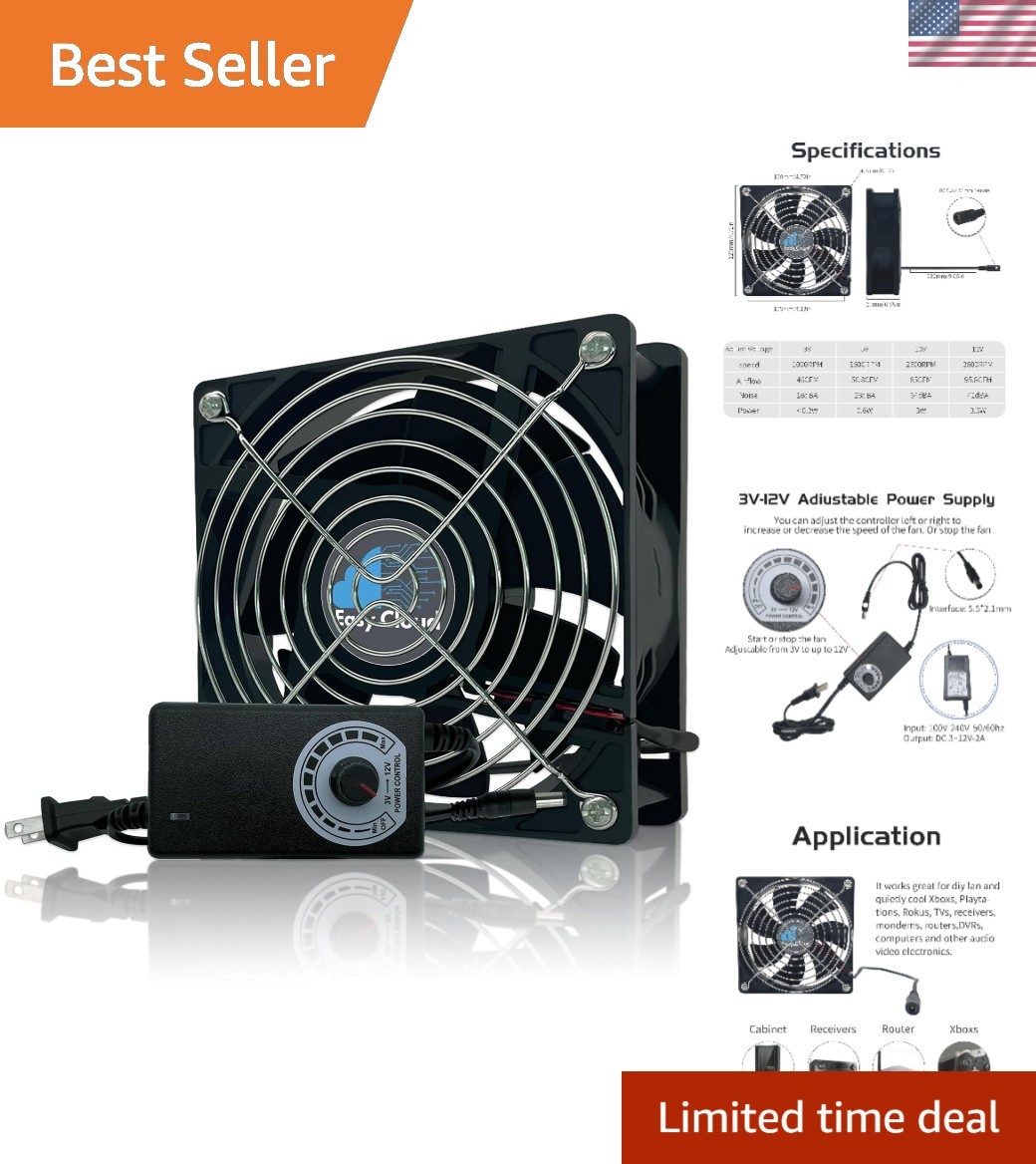 Efficient 120mm Case Cooling Fan with Multi-Speed Control - Quiet & Reliable