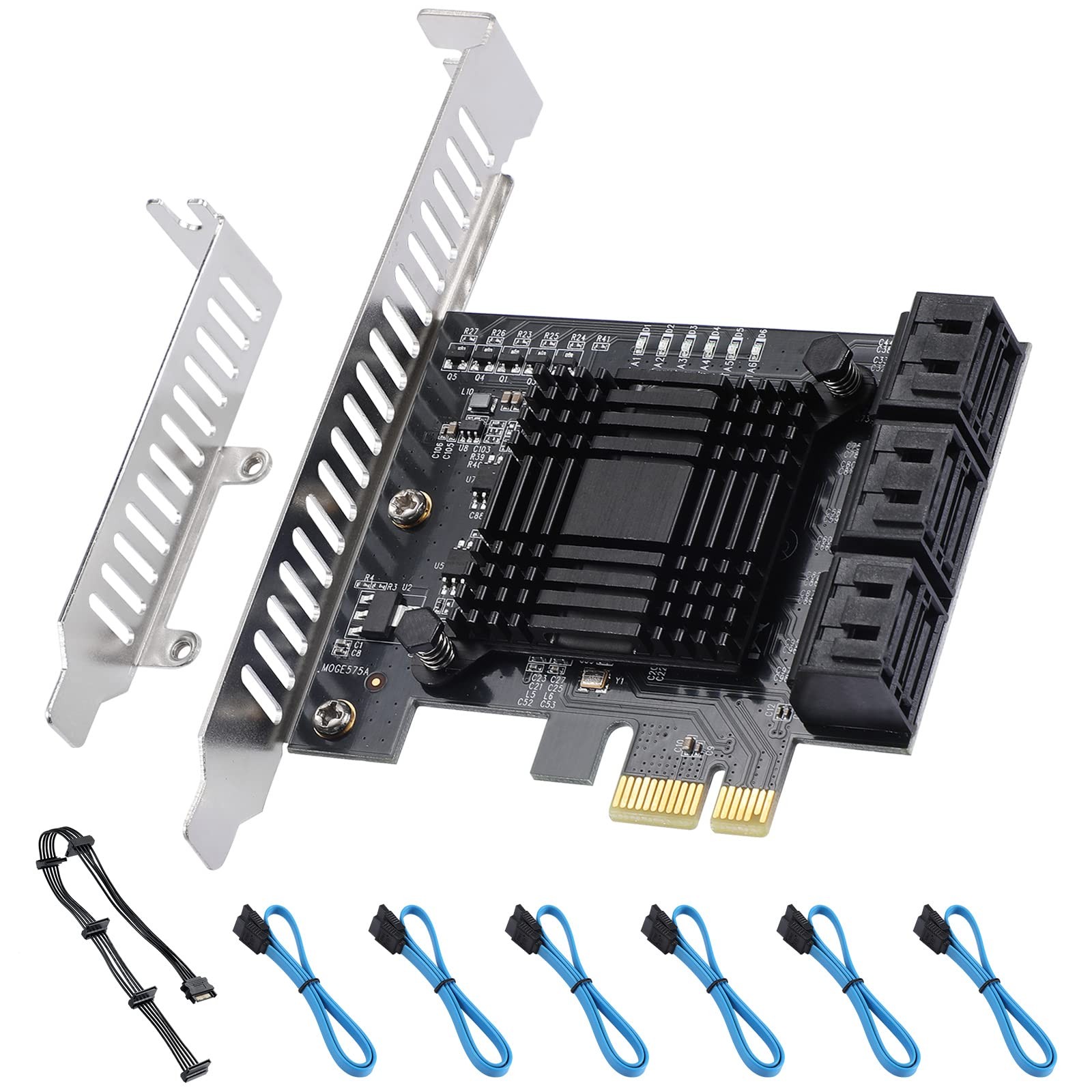 PCIE X1 SATA 3.0 Controller Card 6Port SATA III 6Gbps Expansion Windows Linux