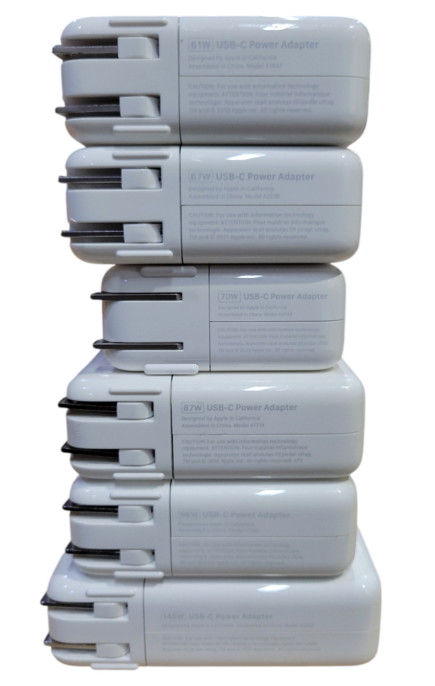 Genuine Apple USB-C Power Adapters 61W, 67W, 70W, 85W, 87W, 96W, 140W