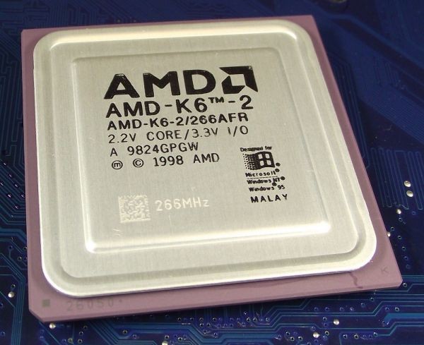 Cpu amd-k6-2/266afr 2.2v core/3.3v i/o