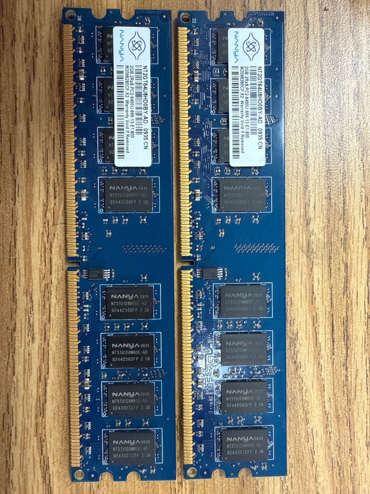 NEW Nanya 2GB DDR2 2Rx8 PC2-6400U 240pin DIMM DESKTOP MEMORY NT2GT64U8HD0BY-AD