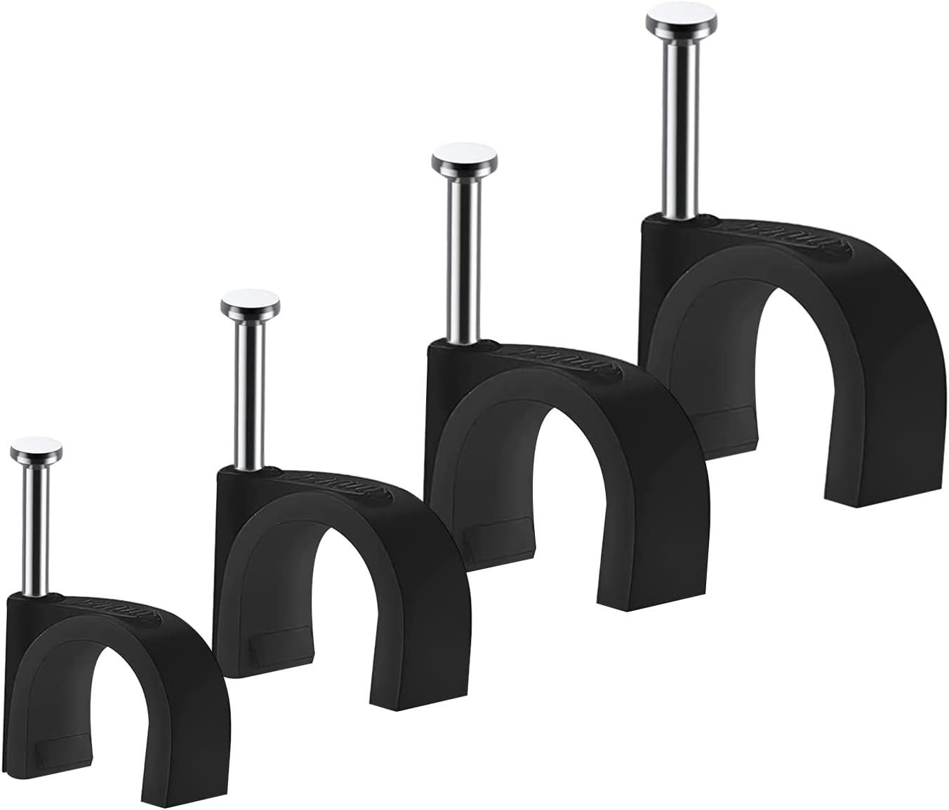 Cable Nails Clips, 400 Pcs, 4Mm 6Mm 8Mm 10Mm, Wire Wall Clips, Black