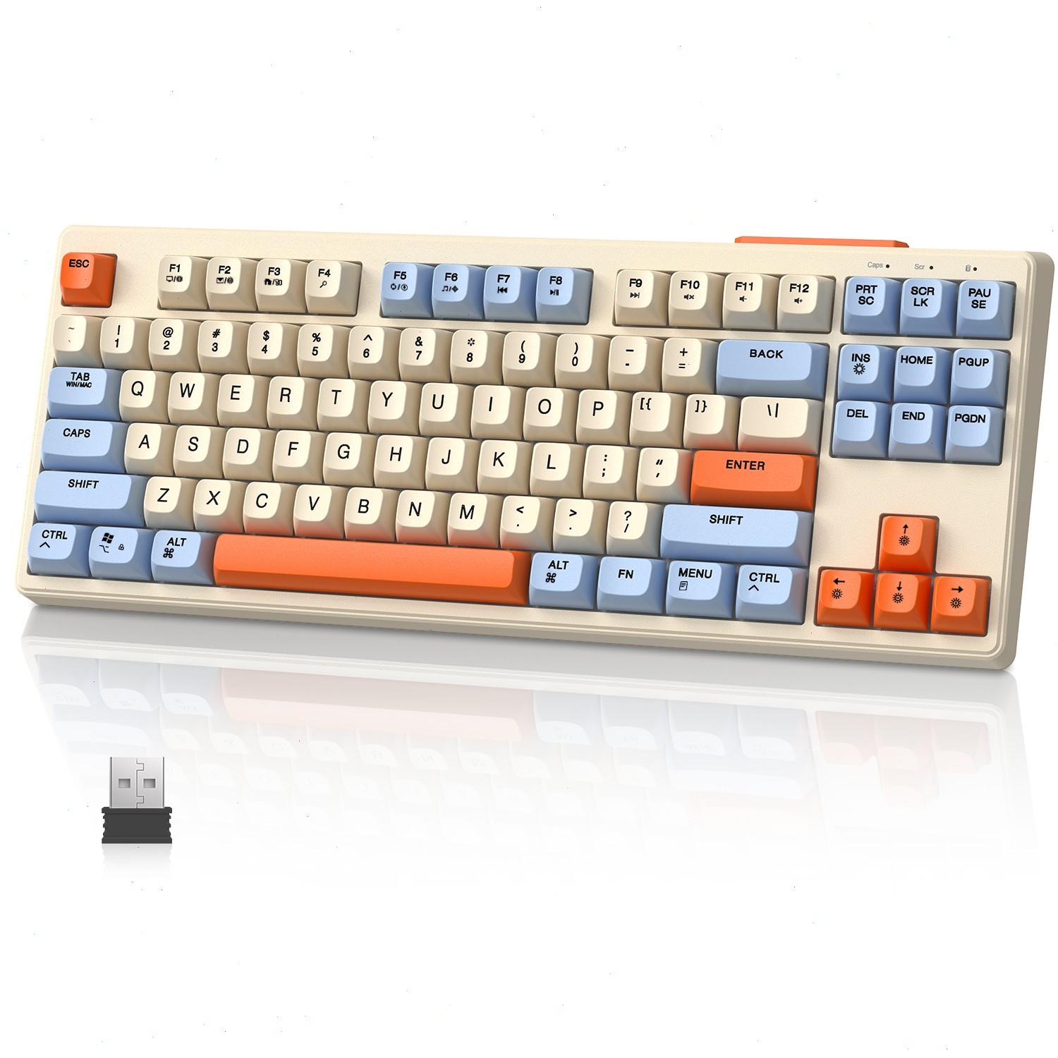 ZIYOULANG M87 87Keys Dual Mode 2.4G Wireless Membrane RGB Keyboard Silent For PC