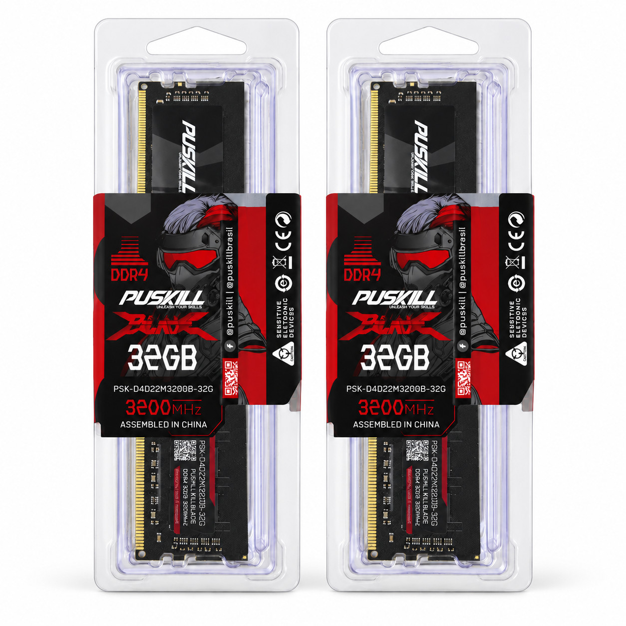 PUSKILL 64GB (2x32GB) DDR4 3200MHz Desktop RAM – Brand New