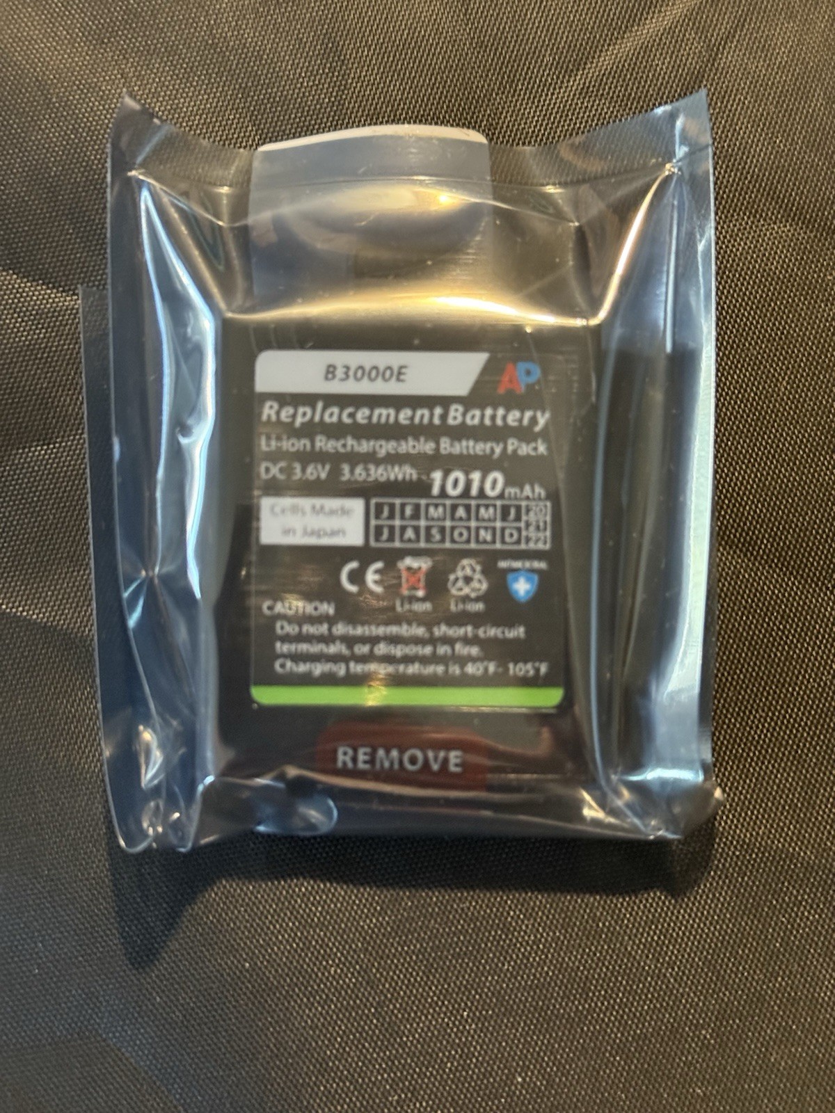 Black Extended  Battery for Vocera Communications Badge B3000, B3000E, B3000N