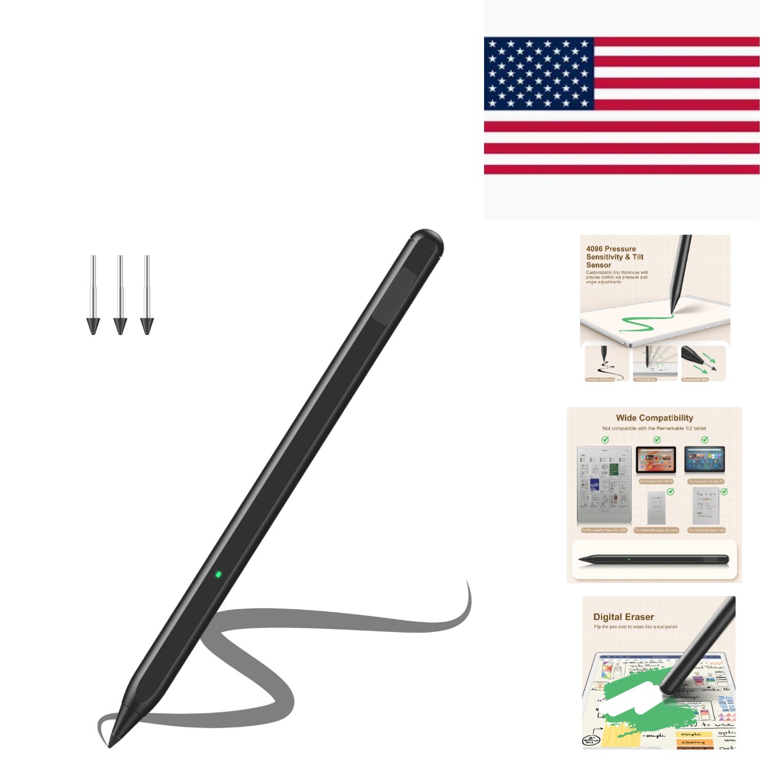 Innovative Magnetic Stylus for Remarkable Devices - 4096 Levels & Tilt Control