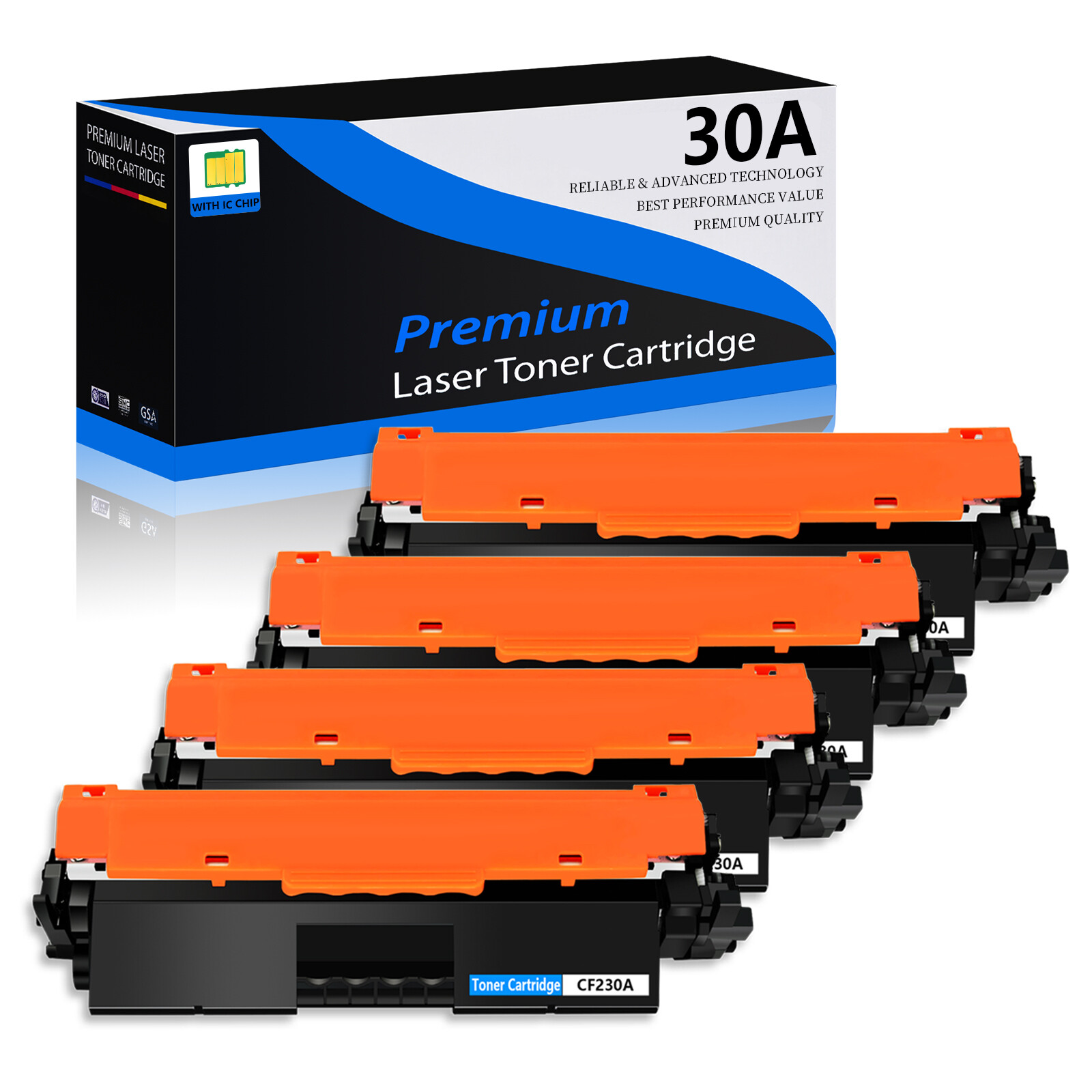 4PK CF230A 30A Toner for HP LaserJet Pro MFP M227 M227fdw M203d M203dw Printer