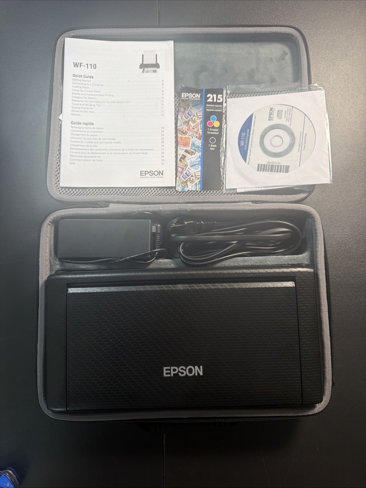 Epson WorkForce WF-110 Wireless Mobile Color Printer with Original Carrying Case