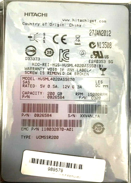 Hitachi 200GB 2.5" SAS SSD HUSML4020ASS600 0B26584 Enterprise Server Drive SFF~~