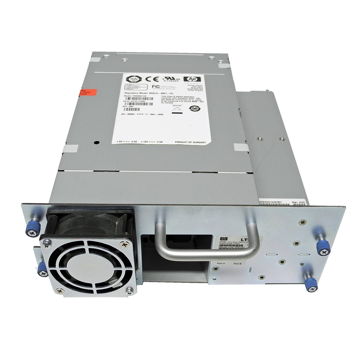 HP MSL Ultrium 1840 LTO4 FC BRSLA-0601-DC Tape Drive AJ042A 453907-001 2x GBICs