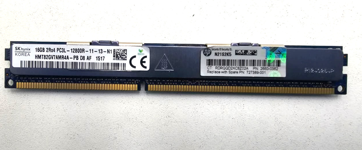 SK hynix 16GB 2Rx4 PC3L-12800R-11-13-N1 HP PN 2660-0362 CT RDRQQD2XC8Z02A Tested