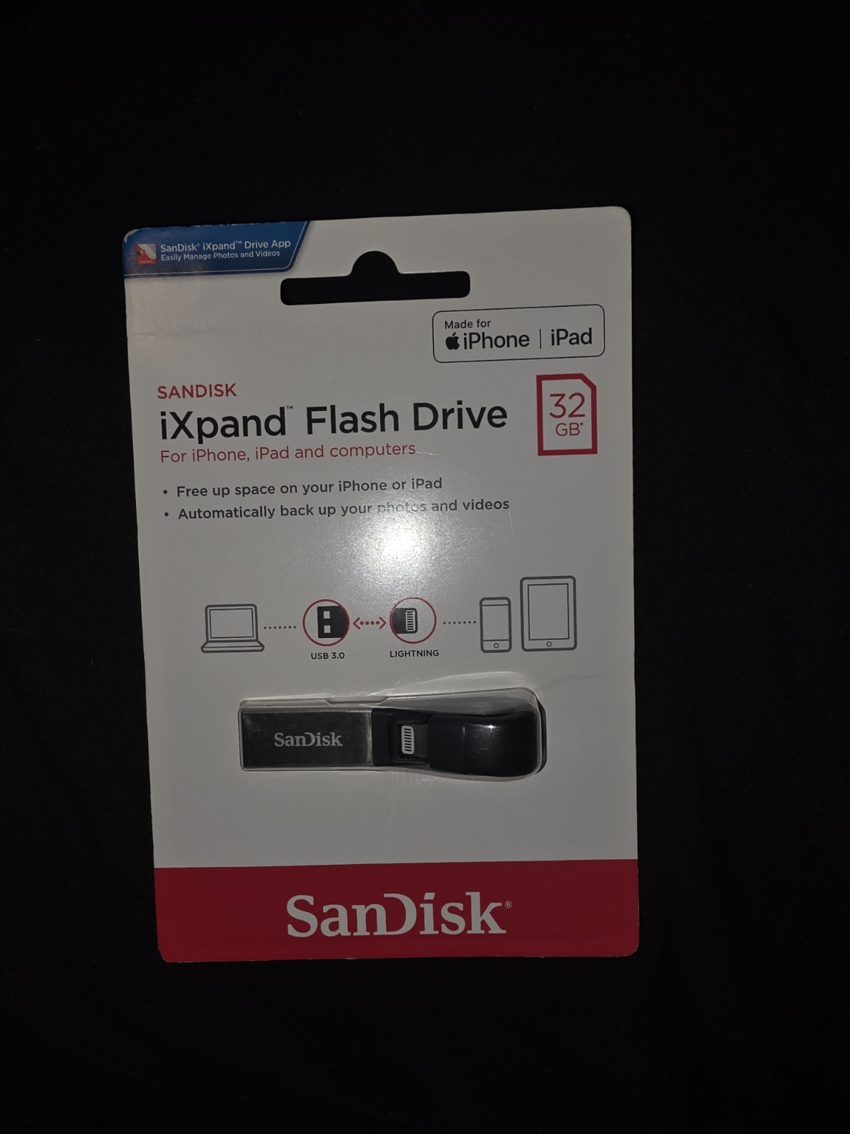 SanDisk iXpand USB 3.0 Flash Drive 32 GB - For iPhone USB-LIGHTING