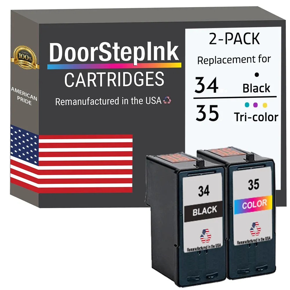 DoorStepInk Compatible Ink Cartridge for Lexmark 34 Black / 35 Color 2pack-USA