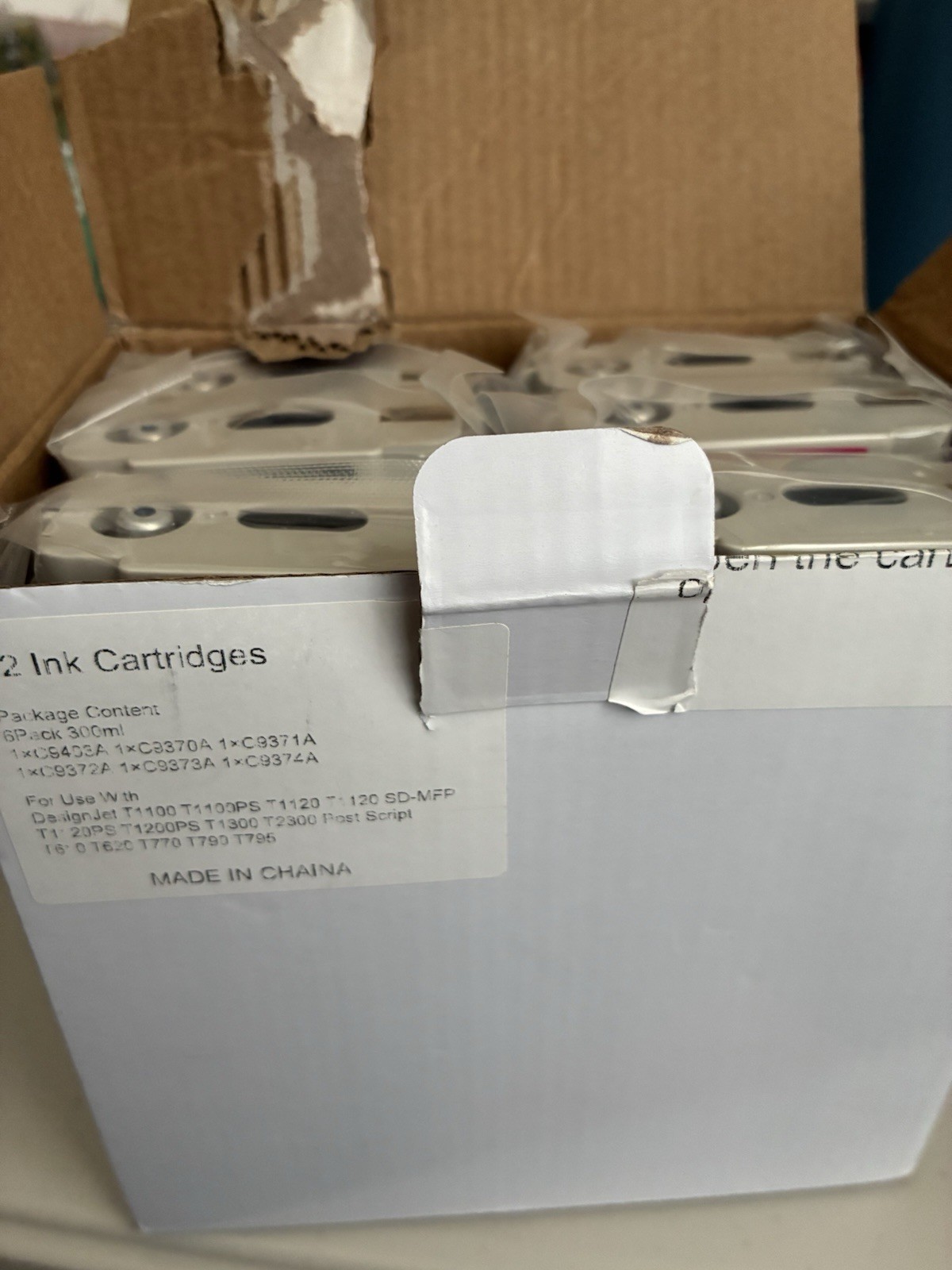 Set Of Six Replacement Ink Cartridges 72 For Hp