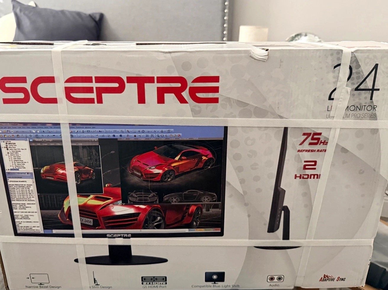 2 pcs Sceptre E248W 24in LED 1080p 75Hz Adaptive-Sync Slim Bezel HDMI VGA