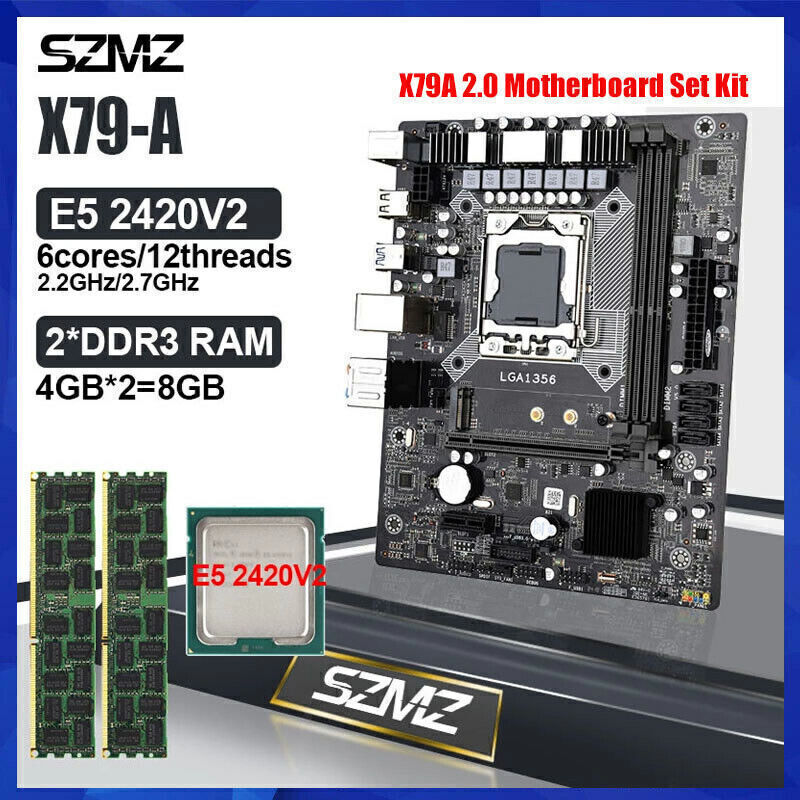 LGA 1356 X79A 2.0 Motherboard Kit with Xeon E5 2420V2 CPU  2* 4GB DDR3 ECC REG