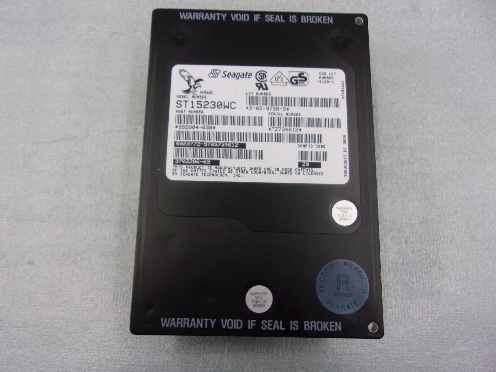 370-2286 4.29GB 5400RPM Fast Wide SCSI 80-Pin 512KB Cache 3.5 HH