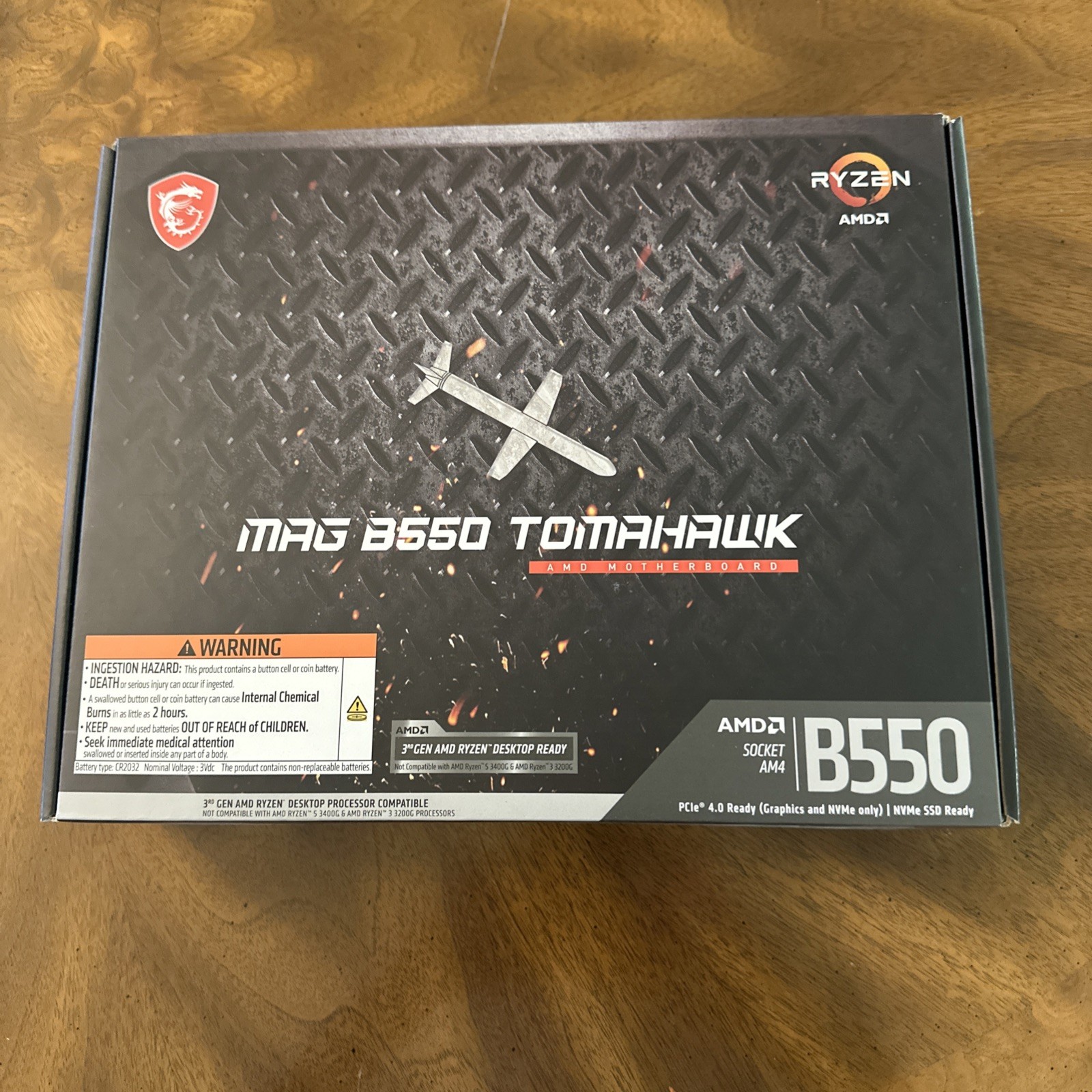 MAG B550 Tomahawk AMD Motherboard 3rd Gen AMD Ryzen Desktop Ready