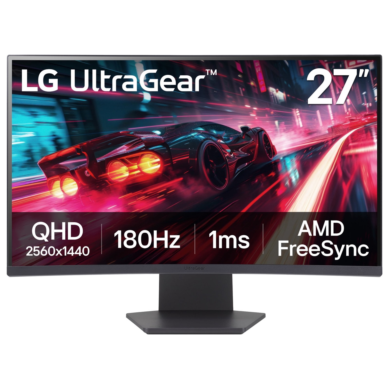 LG UltraGear 27" Curved QHD Gaming Monitor, 180Hz Refresh Rate, 1ms Response