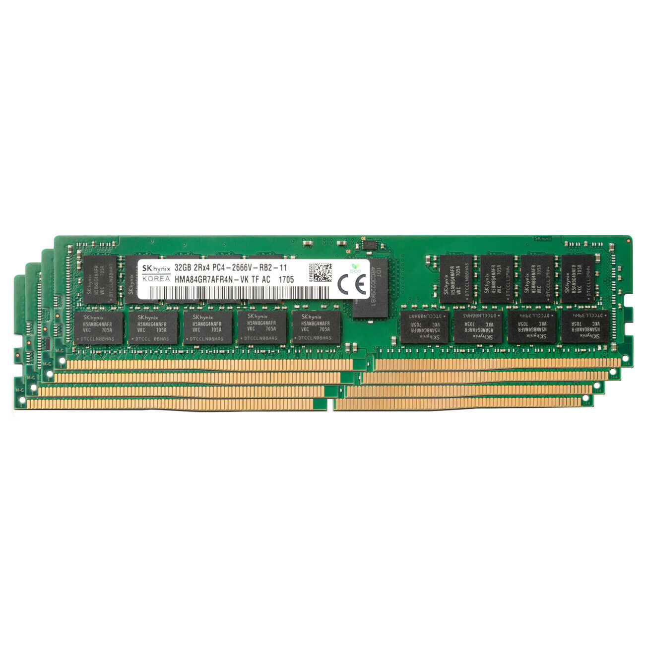 SK Hynix 128GB (4x 32GB) 2666MHz DDR4 RDIMM PC4-21300 288-Pin 1.2V Server Memory