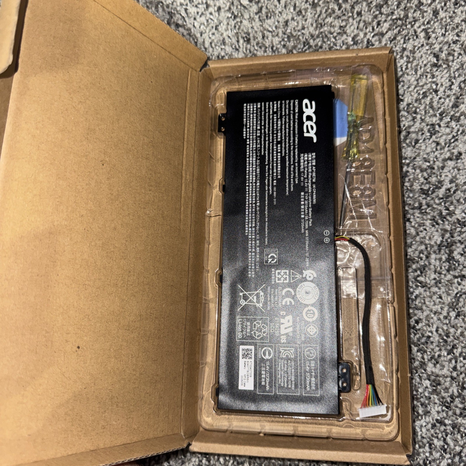 New Genuine AP18E7M 58.75Wh Battery for Acer Predator Helios 300 PH315 Series