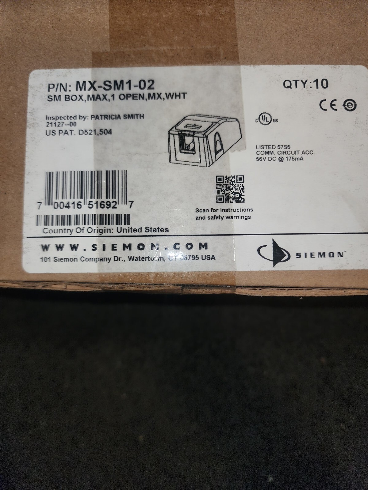 Simeon MX-SM1-02 1-Port SM Box White box of (10) *FREE SHIPPING*