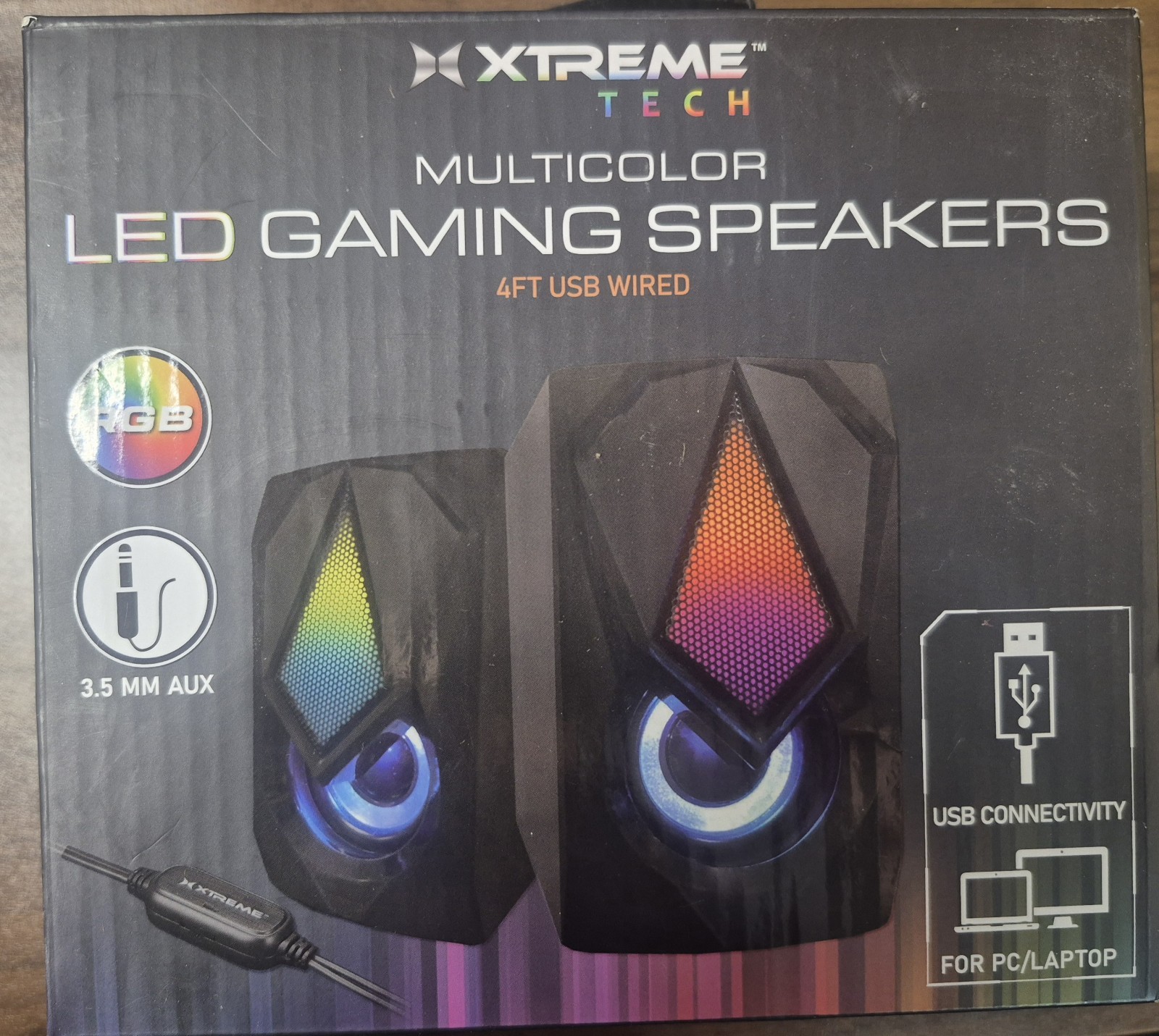 Xtreme Tech Multicolor LED Gaming Speakers 4ft USB Wired