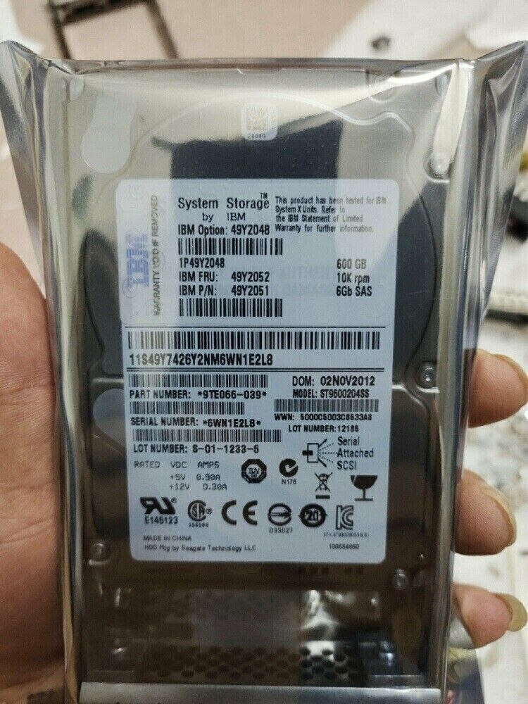 for IBM 49Y2051 49Y2052 600GB 49Y2048 2.5 in 10K SAS 6G HDD HARD DRIVE