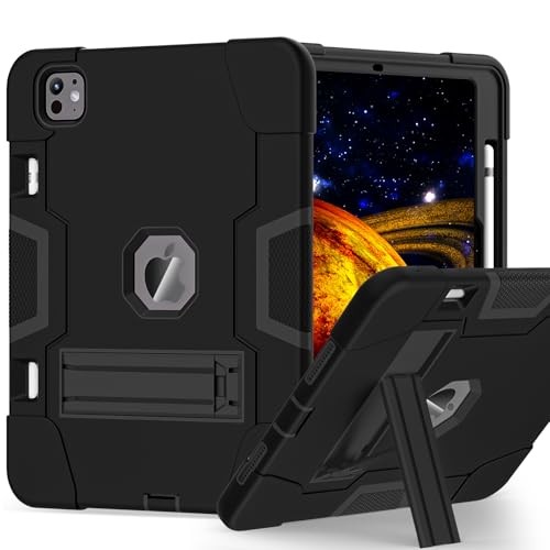 Case for iPad Pro 11 Inch 2024 Shockproof Rugged Case with Stand & Pencil Holder