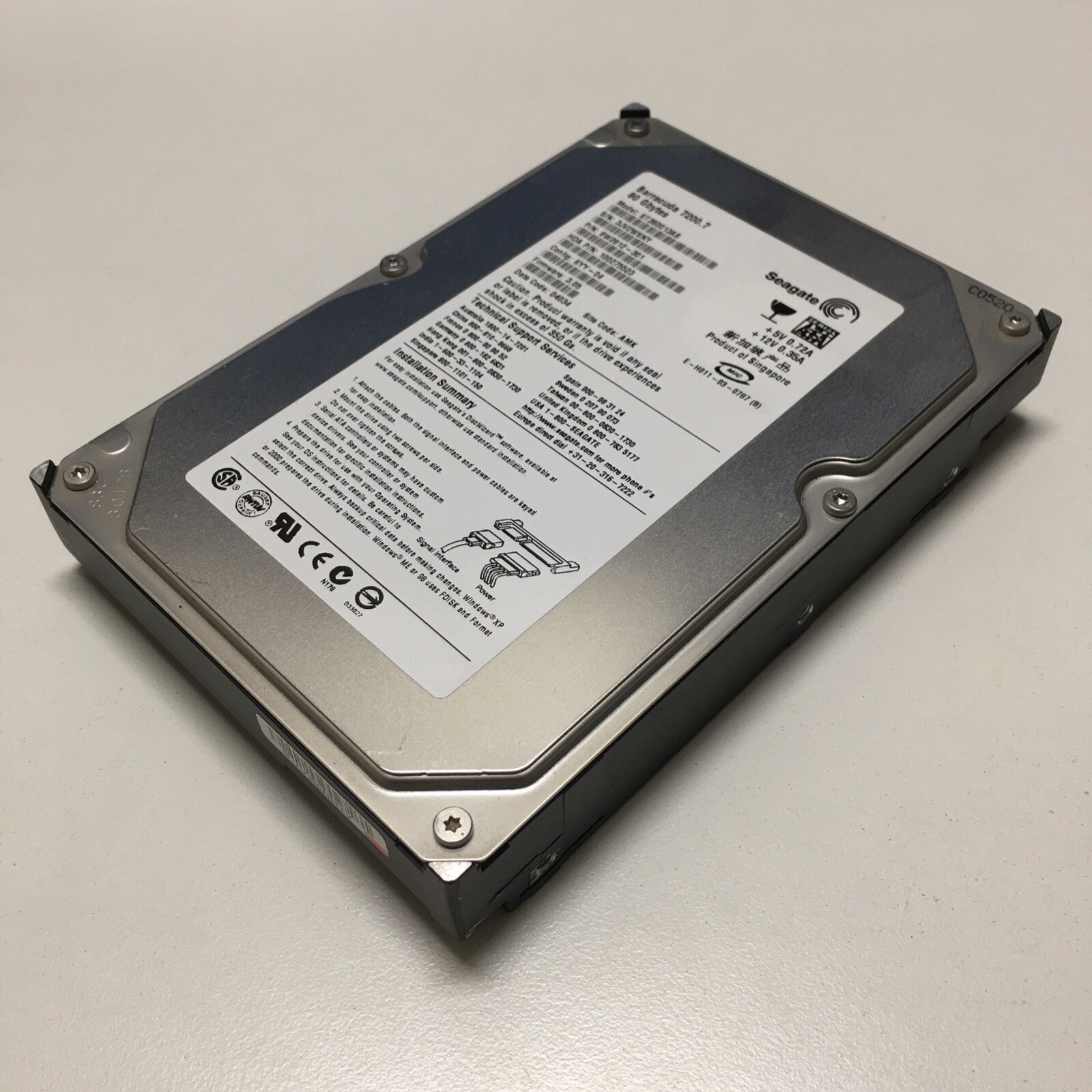 Seagate Barracuda 7200.7 80GB 7200RPM 3.5" SATA Hard Drive - ST380013AS - Tested