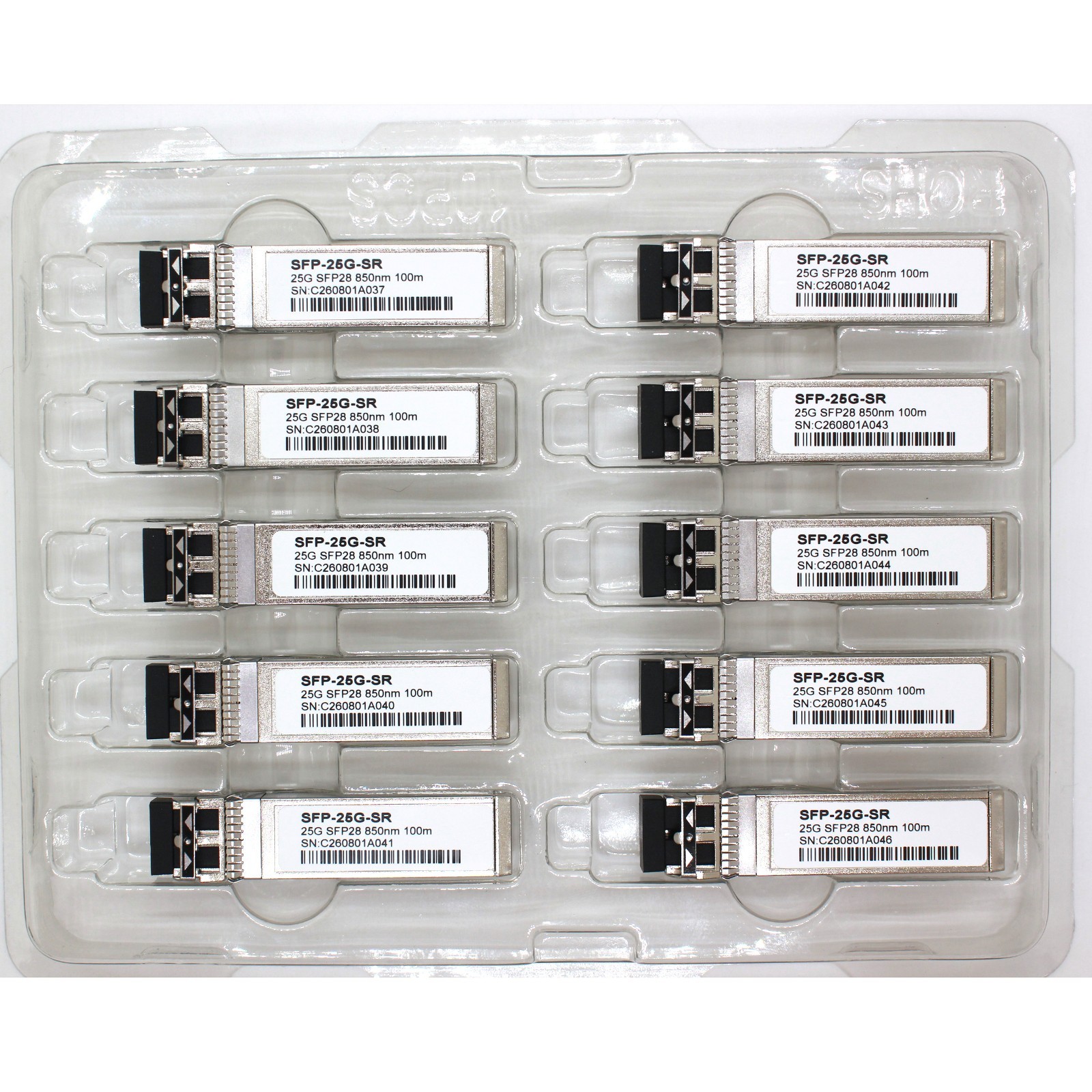 Lot of 10pcs SFP-25G-SR-S Cisco Compatible 25Gbps SFP28 850nm 100m Transceiver
