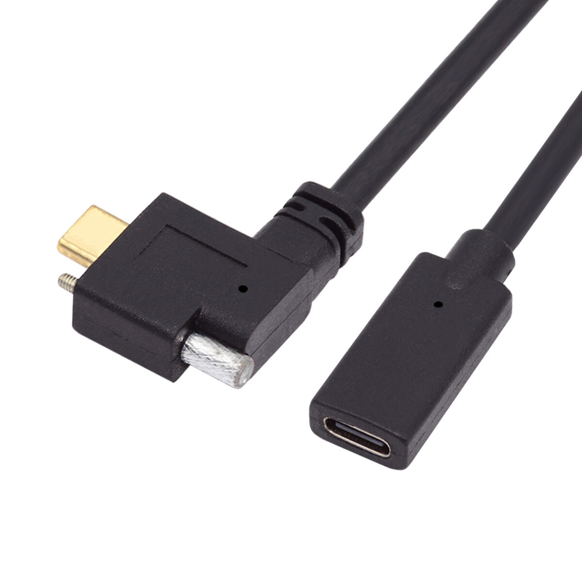 Cablecy USB-C USB 3.1 Type C Right Angled Male to Female Screw Locking Cable