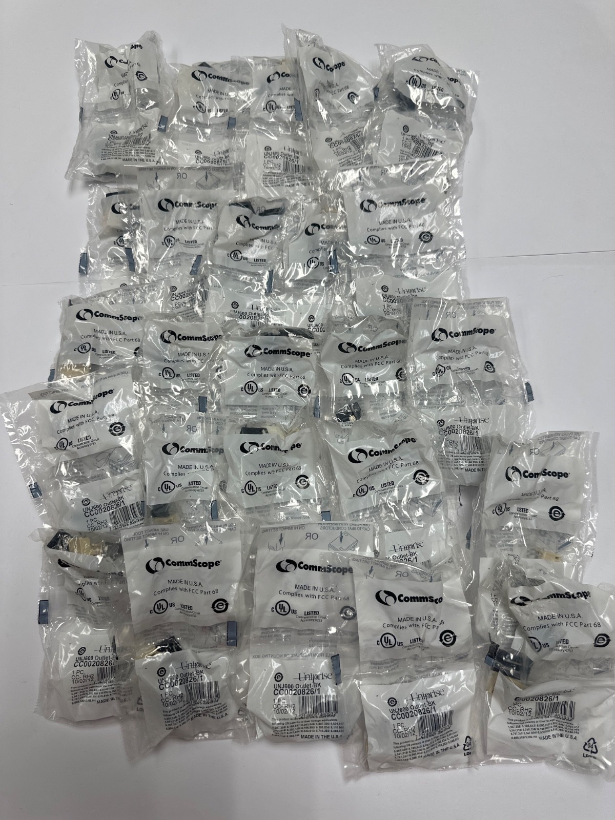 Commscope UniPrise 760237777 Cat6 Jack  UNJ600-BLACK LOT OF 25