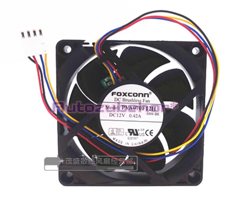 1pc New FOXCONN PVA070F12H 12V 0.42A 7CM 7020 4-wire PWM CPU fan