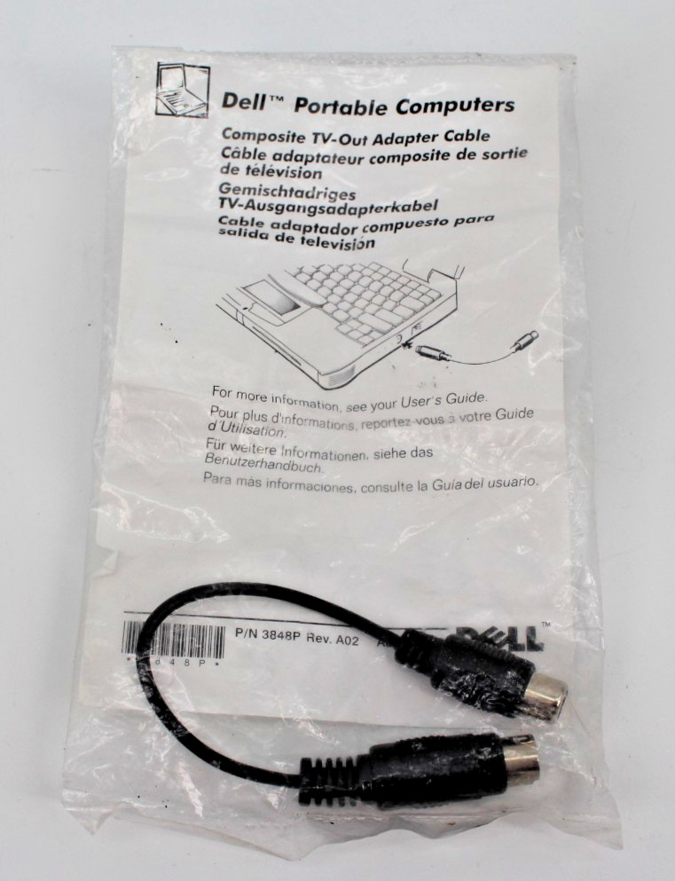 New Dell Composite TV-Out Adapter Cable 3848P 07309P