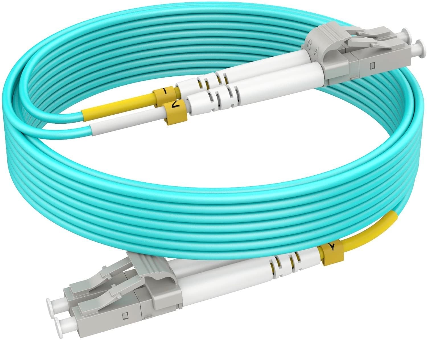 RamboCables-OM4 LC LC Fiber Patch Cables MMF Multimode, 30ft/10m, 10Packs