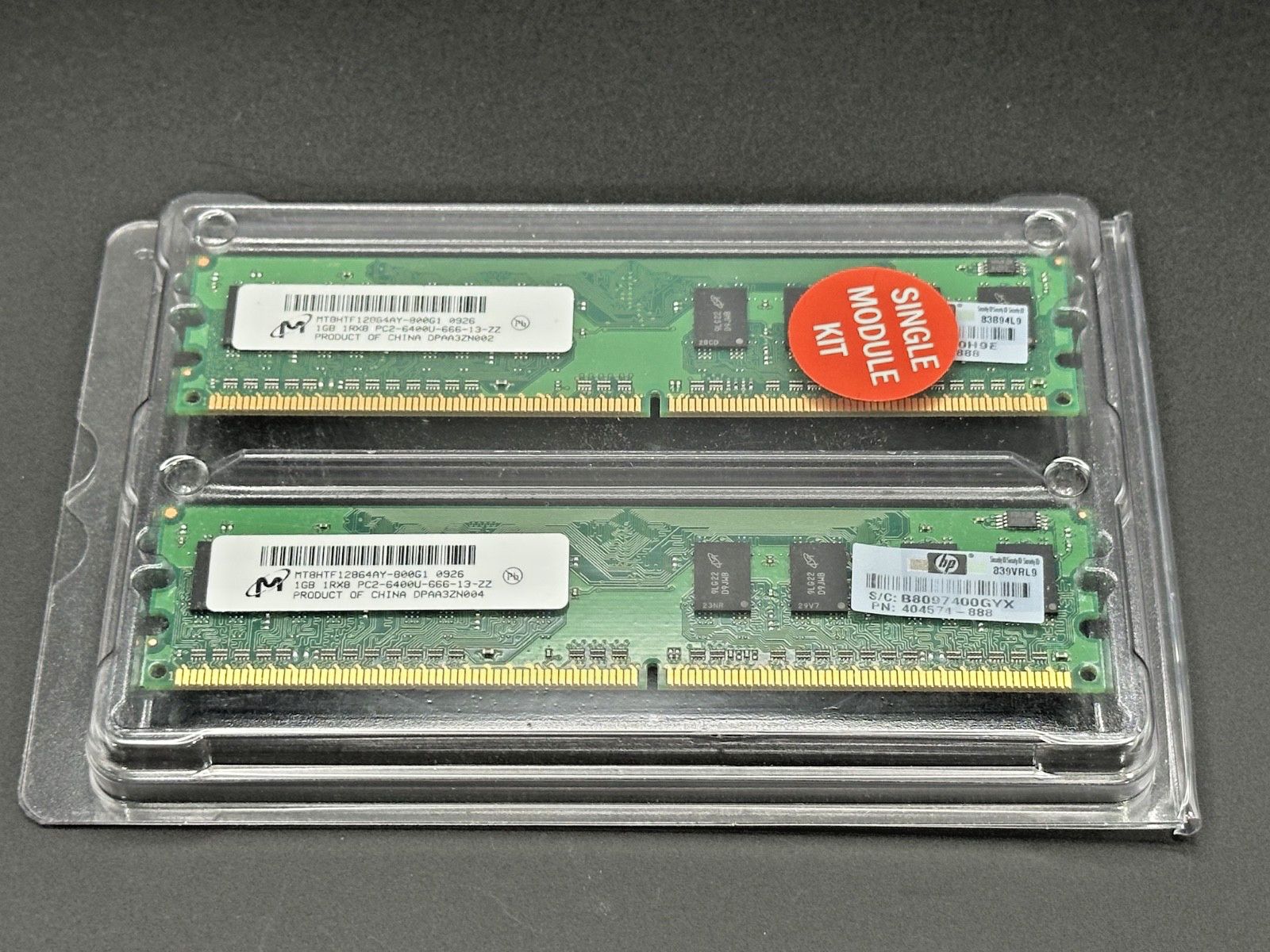 Micron 2GB 2x1GB DDR2-800 PC2-6400U Desktop RAM Memory Kit Brand New