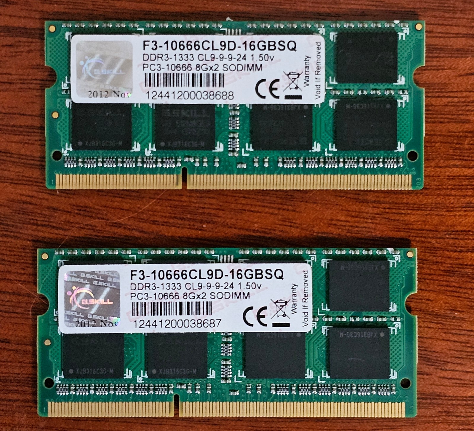 G.SKILL 16GB (2x8GB) DDR3-1333 PC3-10666 Laptop RAM SODIMM F3-10666CL9D-16GBSQ