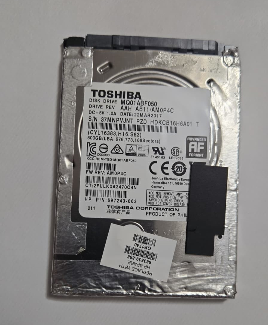 TOSHIBA 2Y22D 500GB 2.5" LAPTOP HARD DRIVE MQ01ABF050 5400RPM TESTED US SELLER