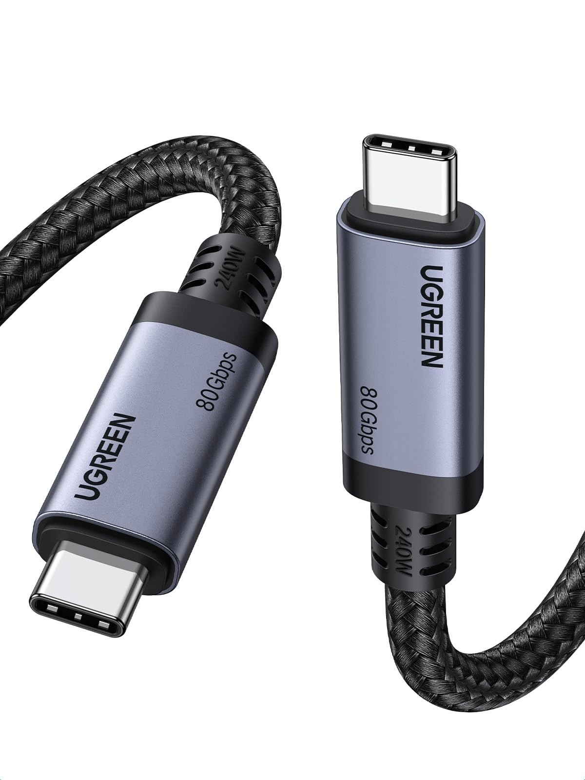 UGREEN 240W USB C to C Cable for Thunderbolt 5, USB4 Gen4 3.3 feet, Black